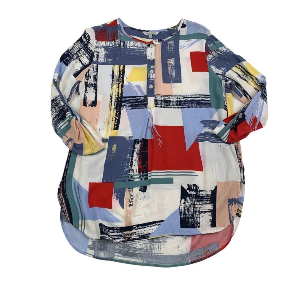 John Mark Abstract 100% Rayon Blouse/Tunic Women's Size Medium